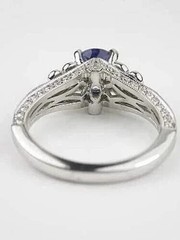 2Ct Art Deco Style Lab Created Sapphire & Diamond Wedding 14k White Gold FN Ring