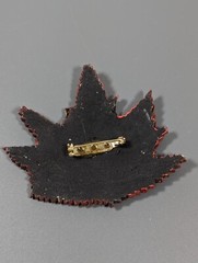 Vintage Painted Wood Red Orange Fall Autumn Maple Leaf Curved Pin