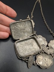 Vintage Estee Lauder Southwestern Style Solid Perfume/Locket Statement Necklace