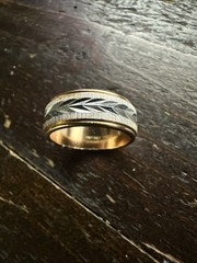 Vintage Men’s Size 7 18KT HGE Gold Electroplate Wedding Band Wheat Engraved Ring