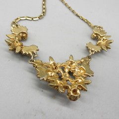 Vintage Rhinestone Necklace Pastel Fruit Salad Dainty Choker Collar 15 Inch