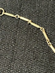 Antique Gold Tone Filigree Hand Painted Rose Faux Pearl Pendant Necklace 14”