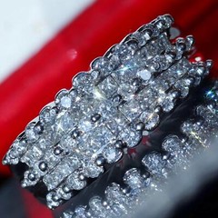 14k white gold ring 1.00ct natural diamond sz 5 wedding band vintage 7.10g N3676