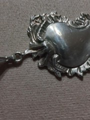 Antique Art Nouveau Sterling Silver Monogram Cartouche Pendant