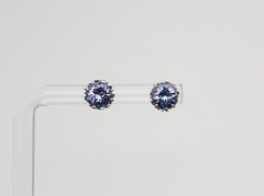 NEW $5000 2ct Natural Tanzanite VS H Diamond 18k White Gold ETERNITY Earrings