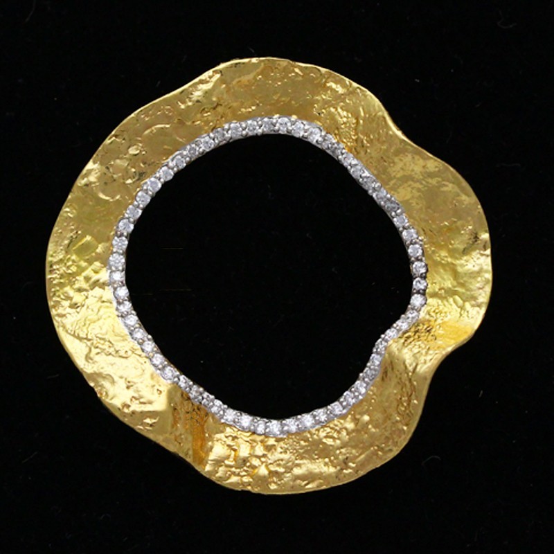 20K Yellow & White Gold .48 cttw Diamond Converted Vintage Brooch