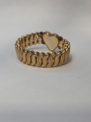 Vintage Marine Logo On Heart Expandable Sweetheart Bracelet Gold Tone