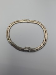 Vintage Italian 925 Silver and Gold Braided Bracelet, 8.5 Inches