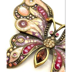 Jay Strongwater Butterfly Brooch vintage Swarovski crystals Enamel Rhinestone