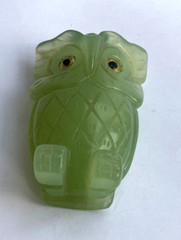 Antique Rare Original Jade Nephrite Owl Figurine Big Size