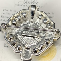 vintage Franklin Mint Jackie Kennedy Faux Pearl Rhinestone Brooch Pin COA