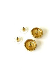 VTG Estate Find Textured Round Shape Gold Tone Pierced Stud Earrings 1/2”