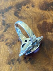 markasite and amethyst sterling silver ring siz 5.5