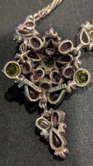 Vintage Hollycraft 1954 Purple Rhinestone Necklace Antiqued Gold Tone