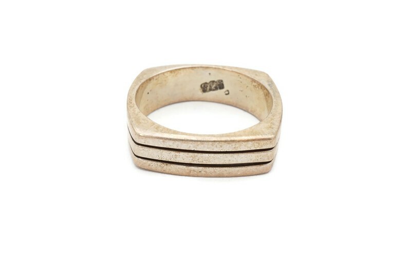 Vintage Sterling Silver 925 Ring Size 11.25 Square Textured