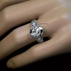 2.25Ct Art Deco Style Lab Created Diamond Anniversary 14K White Gold Finish Ring