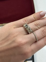 Vintage 925 Sterling Silver Smoky Quartz Cluster Ring Size 6 6.2g