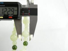 Vintage Varied Green Jade Bead Carved Dragon Hook Necklace 33 Inch Length 106.4g