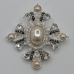 VTG Rhinestone Brooch Lot of 6 Silver Gold Tone Faux Pearl Bear Bowling Ring Etc