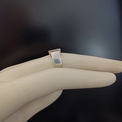 Sterling Silver Signet Ring Mother Of Pearl Modernist Minimalist Clean Design