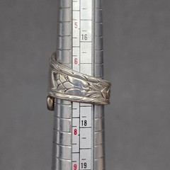 Vintage Edwards-Inlaid Silver Plated Bypass Spoon Ring Size 7 Upcycled Flatware