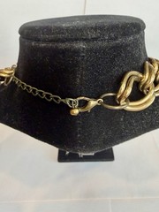 Vintage Brown Howlite Nugget And Gold-toned Necklace 1980’s