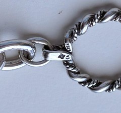 Joan Slifka Sterling 925 Heart Angel Cross Love Luck Charm Two Sided Bracelet