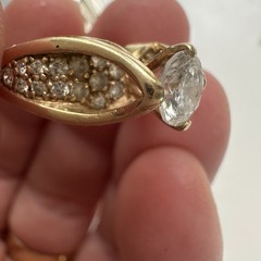 Vintage 14k Frank J Golden 1.03 Ct Diamond Ring