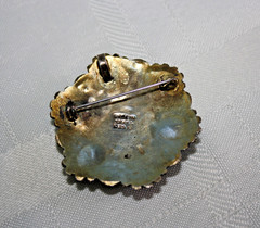 Vintage 935 Sterling Silver Israel Multi Color Gemstone Pin/Brooch Pendant