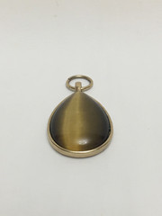 Tiger Eye Stone Pendant With Gold Tone