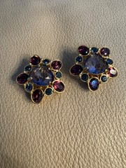 Swarovski Multi-Gemstone Clip On Earrings