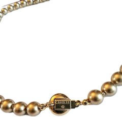 Carol Lee Vintage Gold Tone With Champagne Color Beaded Necklace