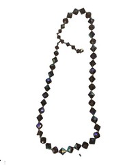 Vintage 1950s Iridescent Smoky Gray Aurora Borealis Crystal Bead Necklace