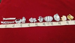 5 Pr High End Earrings Lisner Monet Unsigned Clip Back Pierced Rhinestone GT ST