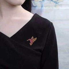 Shiny Rhinestone Bird Brooch Pin Women Men Hummingbird Animal Elegant Brooches