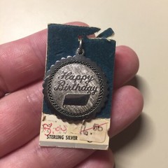 Vintage 1960s Griffith Sterling Happy Birthday Charm NOS