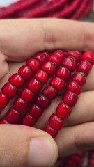 Very unique shape 7-8mm venetian white heart trade beads long strand