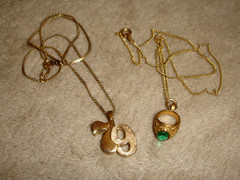 Vintage Avon 79 Charm Pendant and Unbranded 1979 Mini Senior Class Ring Pendant