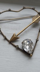 Vintage RARE Joseff of Hollywood Eros’ Arrow Heart Brooch Signed Estate