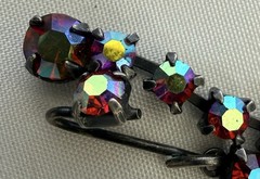 VTG Regency Red/ Pink Rhinestone Necklace W Aurora Borealis Finish
