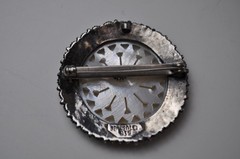 Vintage Jerusalem Silver 935 Brooch with Mother of Pearl