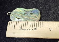 Vtg Large Abalone Shell Pendant Flat 2.25in- B23