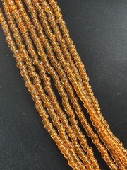 Vintage Multi Strand Orange Glass Seed Bead Open End Lariat Scarf Necklace