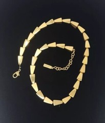 Napier Square Pyramid Gold Tone Heavy Necklace Geometric Necklace 16″-18″ VTG