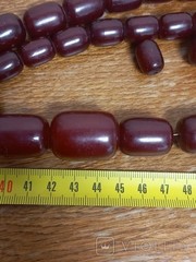 Bakelite cherry red necklace vintage Germany rare landscape amber الباكليت كات