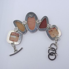 925 Silver 5 Large Multi Stone Chain Bracelet – Gorgeous