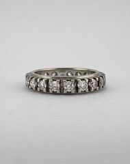 Vtg 18k White Gold 1.10ct Diamond Eternity Wedding Stackable Band Ring Sz 5.25