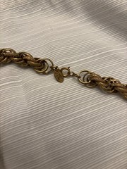 Miriam Haskell Vintage Heavy Gold Tone Rope 36 In Necklace