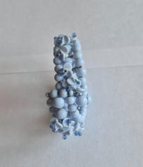 Vintage 1950-1960s Blue Glass Bead Wire Wrap – Cuff Bracelet