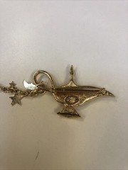 Vintage Kirk’s Folly Magic Aladdin Genie Lamp Crystal Brooch Moon Stars